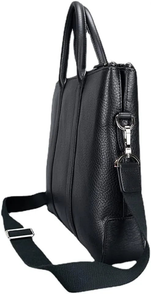 CSCDD Briefcase Leather Business Handbag Cow Leather Men's Bag Large Capacity Computer Bag Soft Casual