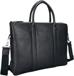 CSCDD Briefcase Leather Business Handbag Cow Leather Men's Bag Large Capacity Computer Bag Soft Casual
