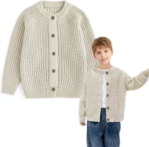 Curipeer Boys' Cardigan Knitted Sweater Fall Button Up Sweater Cardigan for Toddler Boys 3-14Y