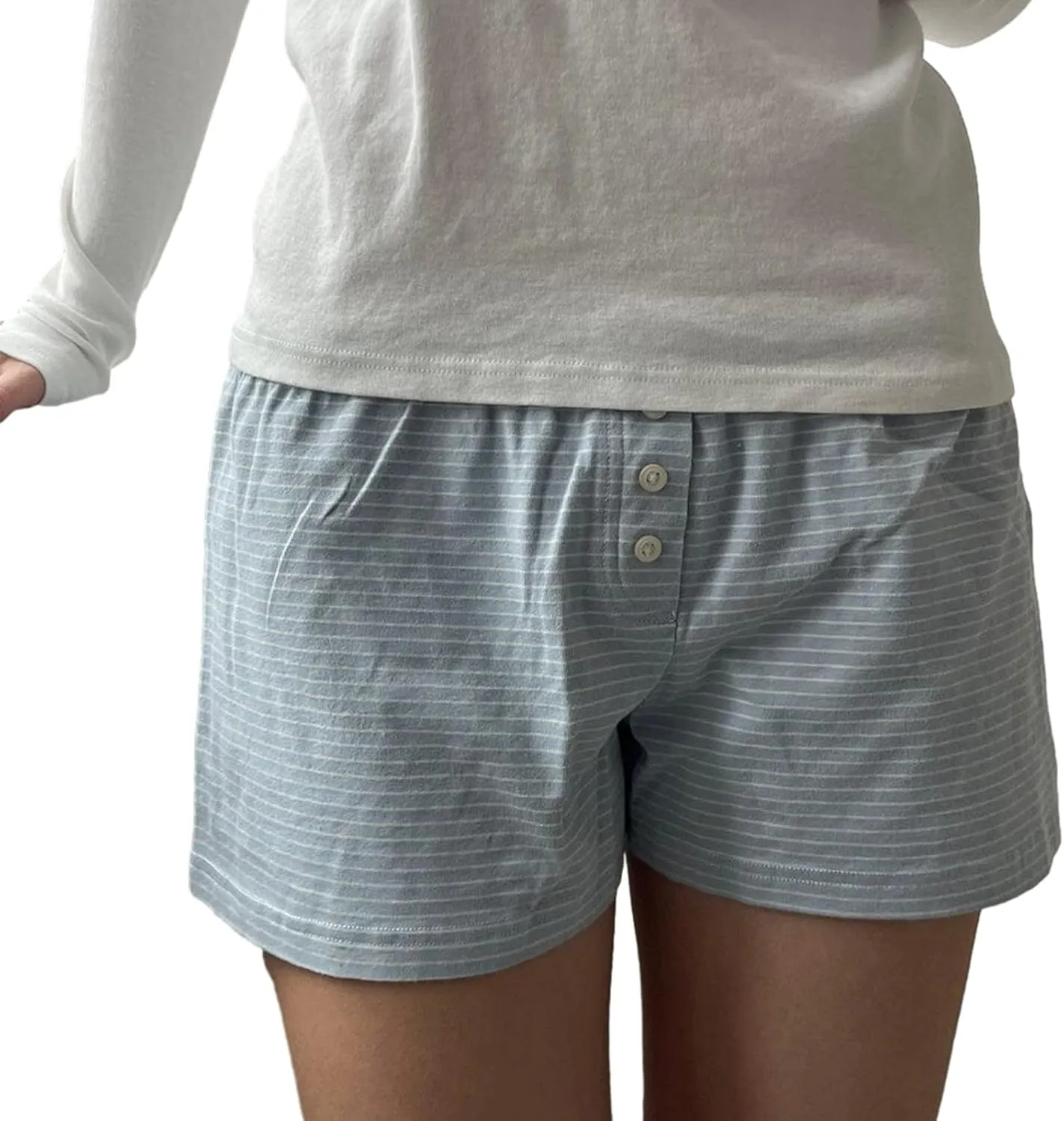 Cute Pajama Shorts for Women Y2K Sexy Low Rise Lounge Floral Shorts Comfy Striped Button Boxers Pj Bottoms Sleepwear