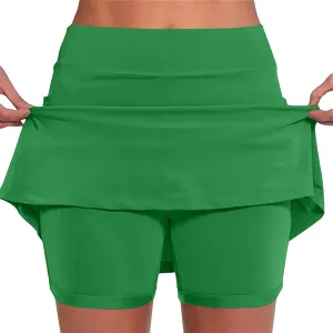 DDAPJ pyju Skorts for Women Plus Size High Waist Yoga Shorts Dressy Casual Athletic Tennis Mini Skater Skirt Basic Skort
