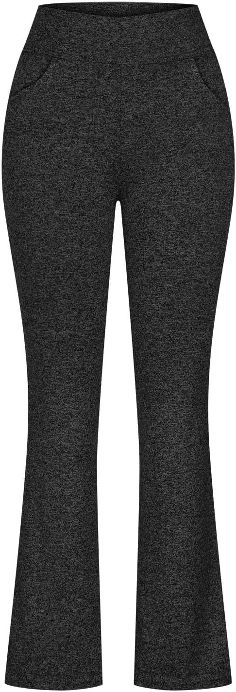 DDAPJ pyju Wide Leg Yoga Pants for Women Y2k High Waist Flare Pants Soft Comfy Athletic Workout Pants Trousers with Pockets