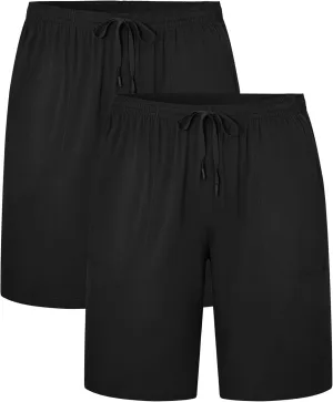 EA'S SECRET Mens Pajama Shorts Bamboo Drawstring Men's Sleep Shorts Soft Lounge Pajama Bottoms with Pockets 2 Pack
