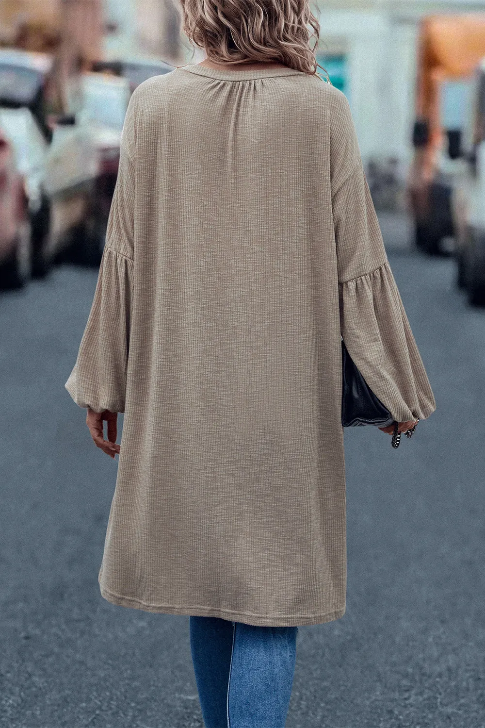 Fashion Solid Color Knit Drop Shoulder Cardigan Wholesale Coats