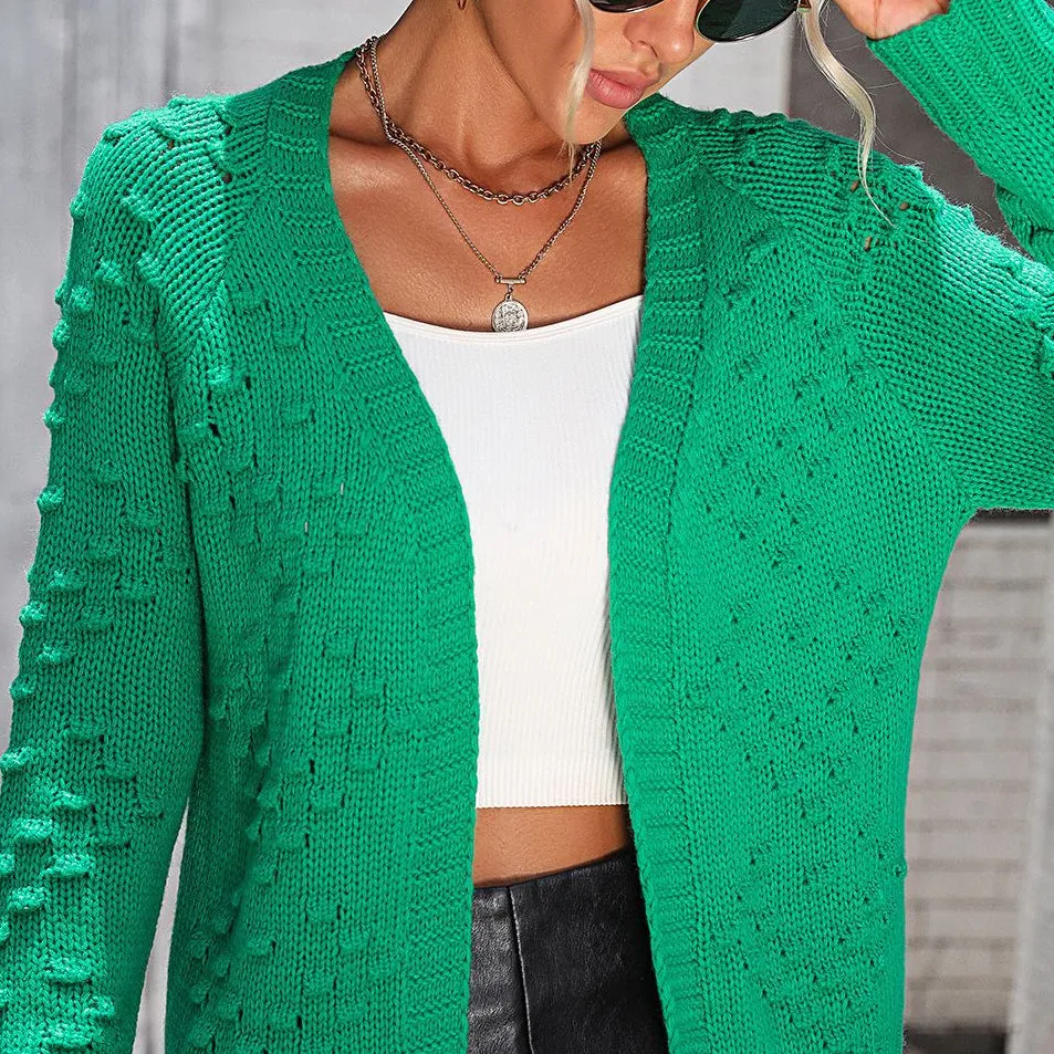 Fashion Three-Dimensional Pattern Knitted Cardigan Jacket Wholesale Womens Clothing