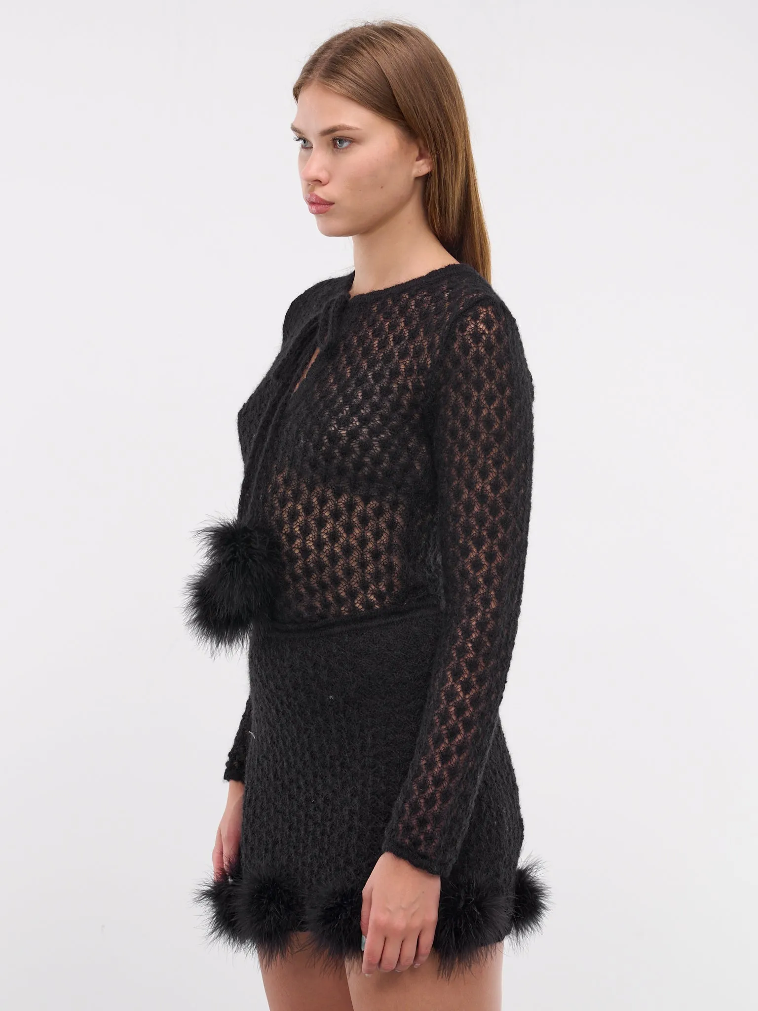 Feather Knit Cardigan (A44-4M121A-N0990-BLACK)