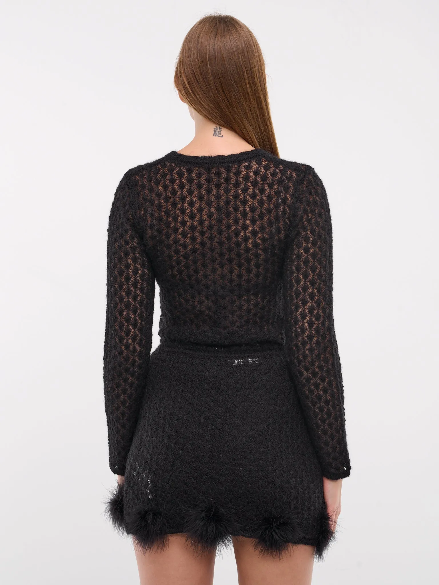 Feather Knit Cardigan (A44-4M121A-N0990-BLACK)