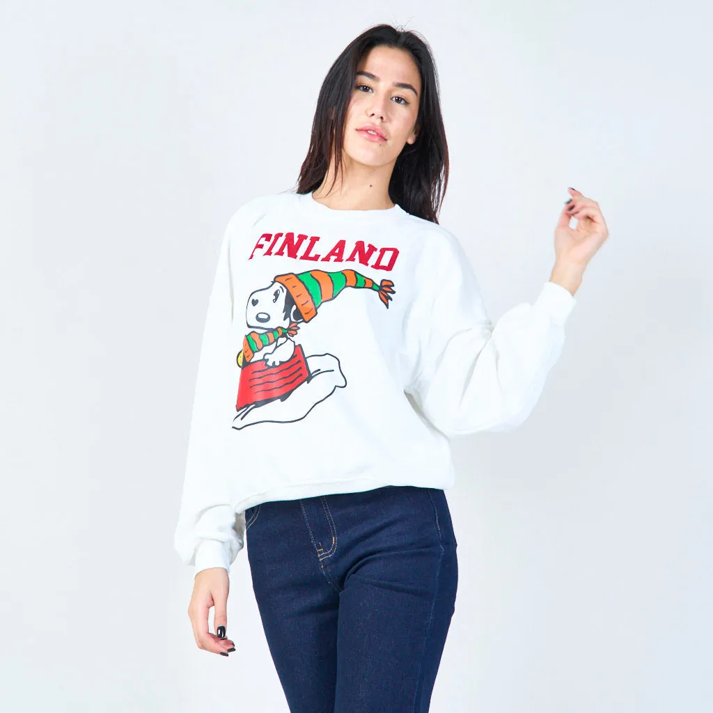 Finland graphic oversized sweatshirt wholesale