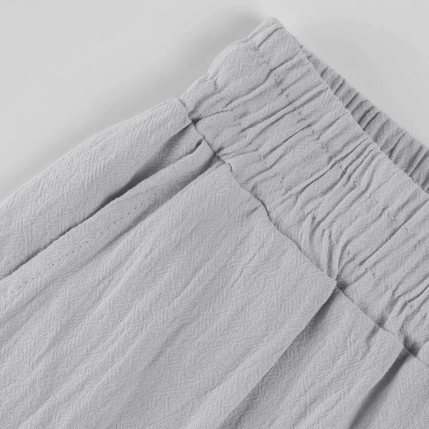 FlekmanArt Linen Pants Women Summer,Wide Leg Casual Cotton Linen Pants High Waisted Drawstring Lounge Pants Beach Trousers
