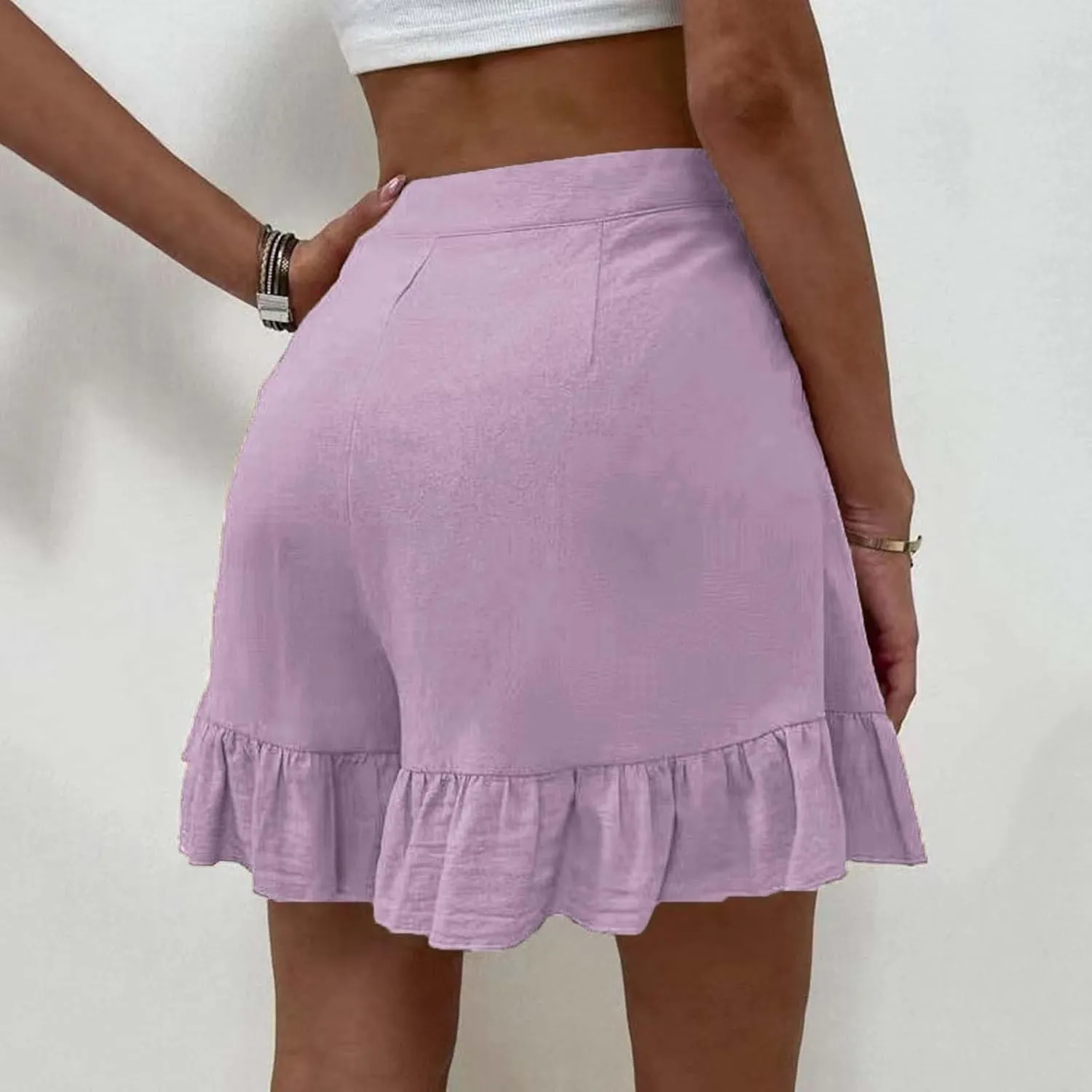 Flowy Shorts for Womens Lightweight Soft Casual Boho Floral Skorts Ruffle Skirts Running Tennis Butterfly Dressy