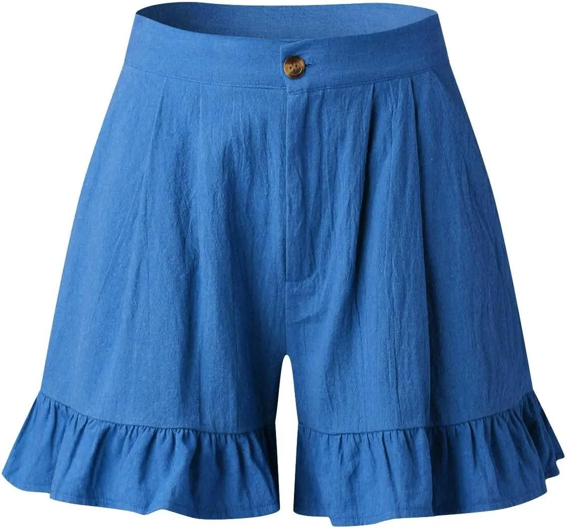 Flowy Shorts for Womens Lightweight Soft Casual Boho Floral Skorts Ruffle Skirts Running Tennis Butterfly Dressy