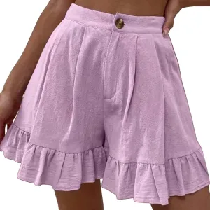 Flowy Shorts for Womens Lightweight Soft Casual Boho Floral Skorts Ruffle Skirts Running Tennis Butterfly Dressy