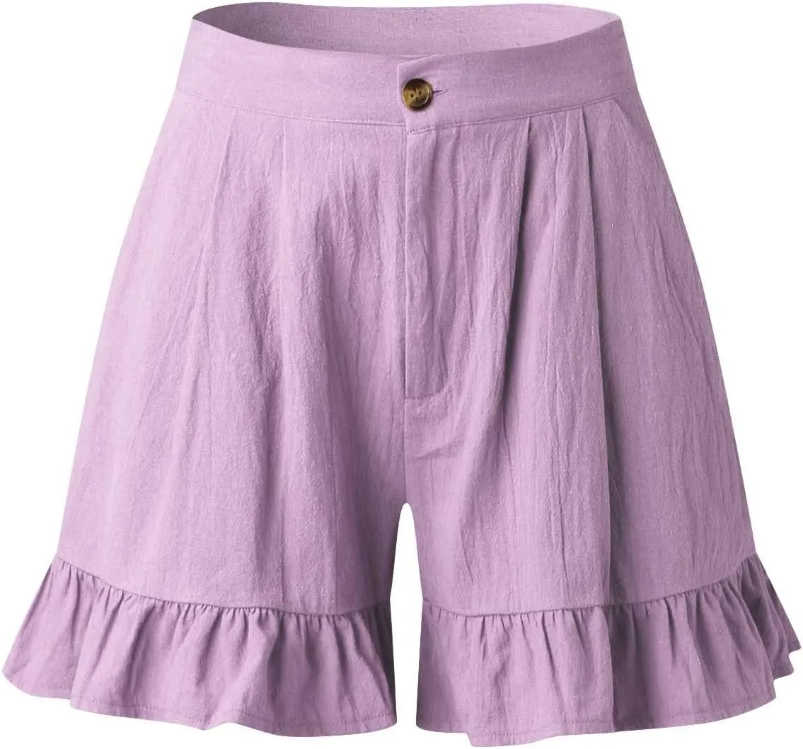Flowy Shorts for Womens Lightweight Soft Casual Boho Floral Skorts Ruffle Skirts Running Tennis Butterfly Dressy