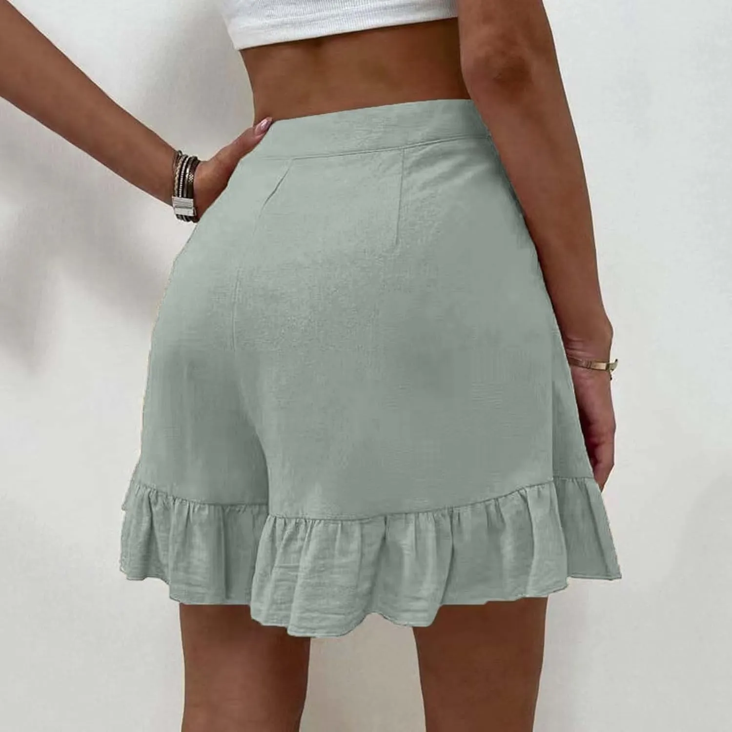 Flowy Shorts for Womens Lightweight Soft Casual Boho Floral Skorts Ruffle Skirts Running Tennis Butterfly Dressy