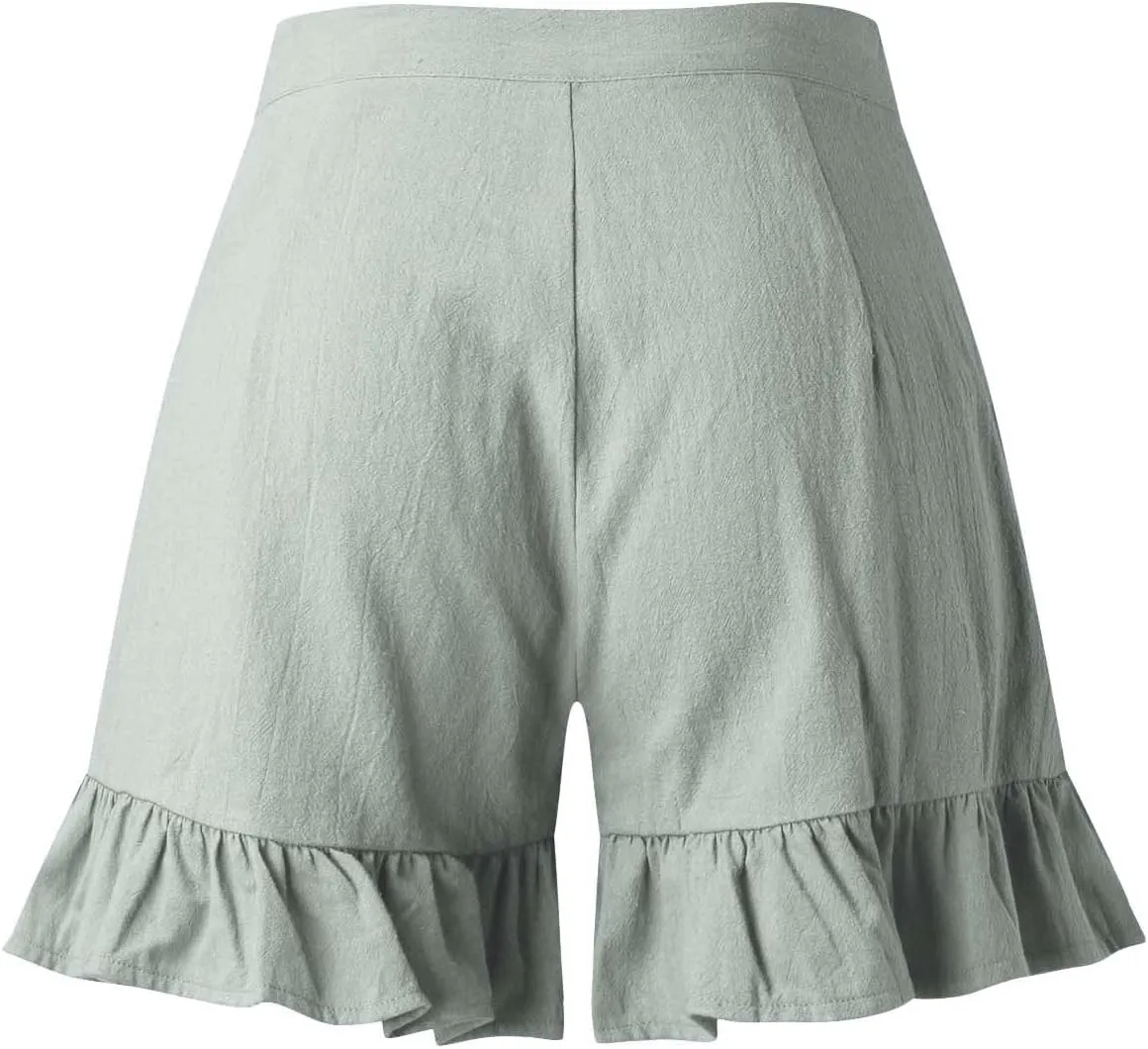 Flowy Shorts for Womens Lightweight Soft Casual Boho Floral Skorts Ruffle Skirts Running Tennis Butterfly Dressy