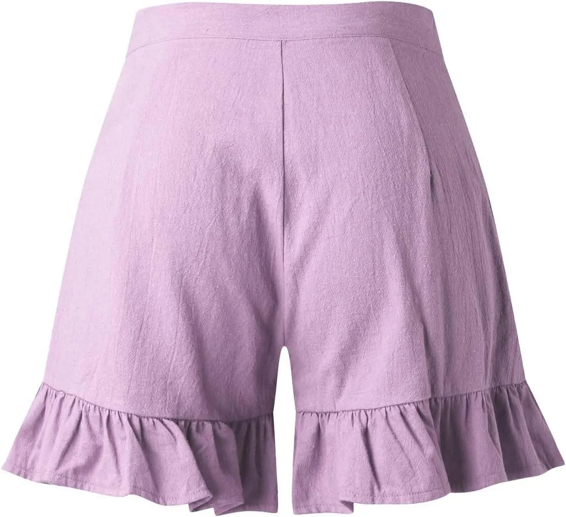 Flowy Shorts for Womens Lightweight Soft Casual Boho Floral Skorts Ruffle Skirts Running Tennis Butterfly Dressy