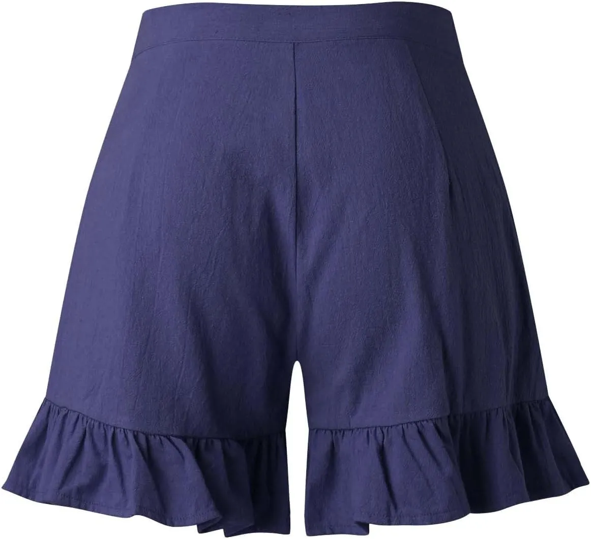 Flowy Shorts for Womens Lightweight Soft Casual Boho Floral Skorts Ruffle Skirts Running Tennis Butterfly Dressy