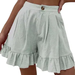 Flowy Shorts for Womens Lightweight Soft Casual Boho Floral Skorts Ruffle Skirts Running Tennis Butterfly Dressy