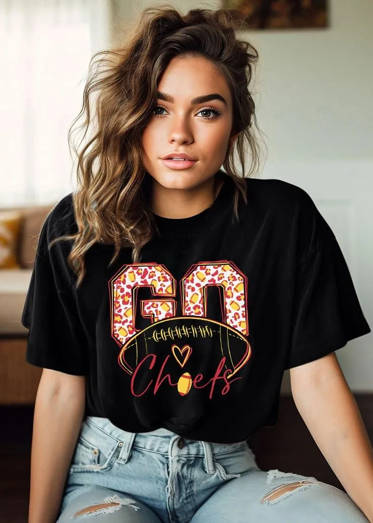 Football Shirts for Women Game Day Tshirt Vintage Leopard Soccer Splatter Graphic Tee Team Fan Gifts Tops