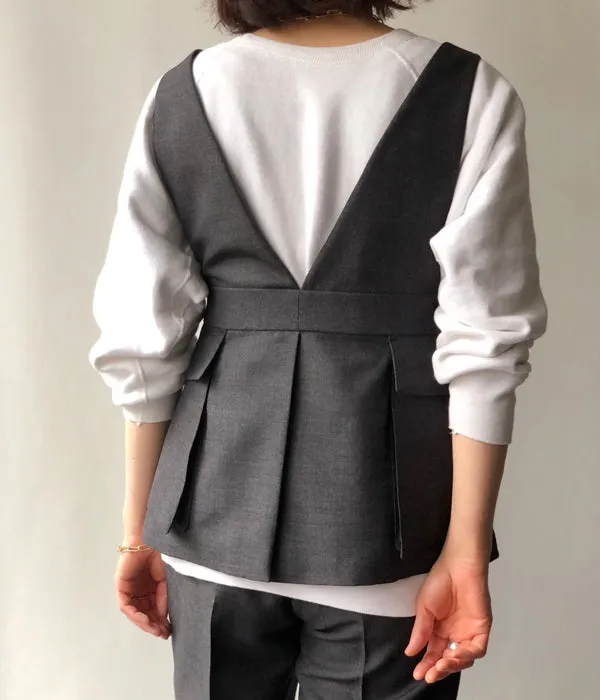 FUMIKA_UCHIDA/WOOL SUITING BRALETTE TOP(TOP CHARCOAL)