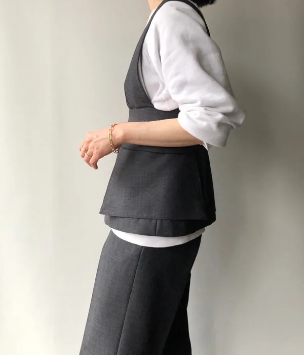 FUMIKA_UCHIDA/WOOL SUITING BRALETTE TOP(TOP CHARCOAL)