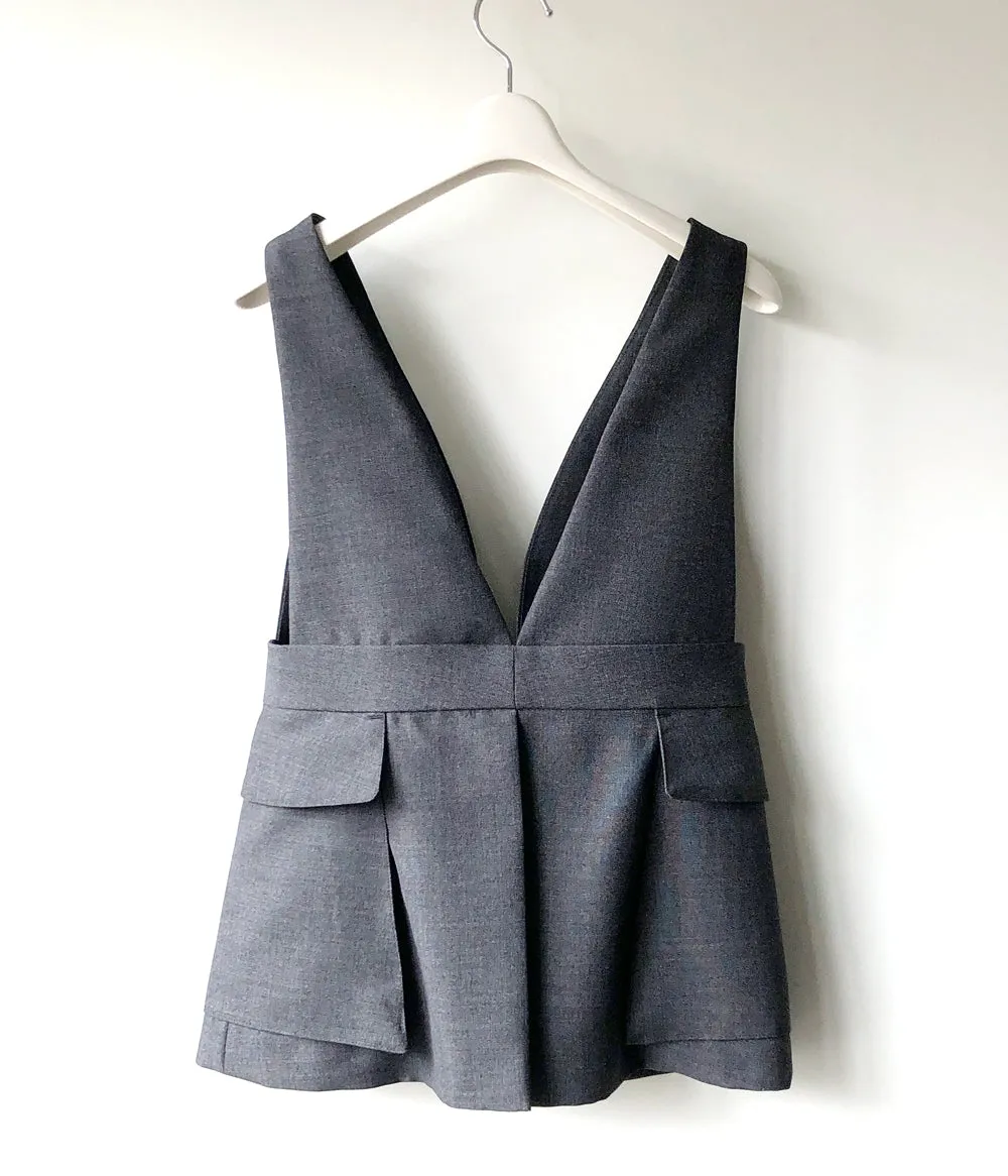 FUMIKA_UCHIDA/WOOL SUITING BRALETTE TOP(TOP CHARCOAL)