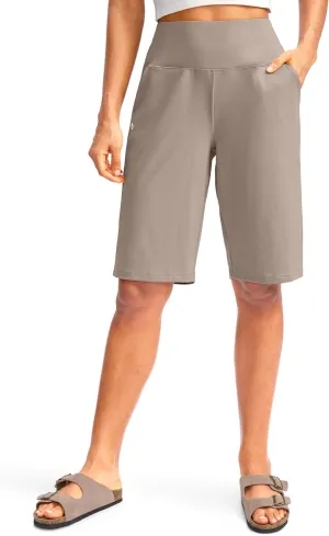 G Gradual Women's 12" Bermuda Long Shorts with Pockets High Waisted Stretch Knee Length Shorts for Women Summer Walking