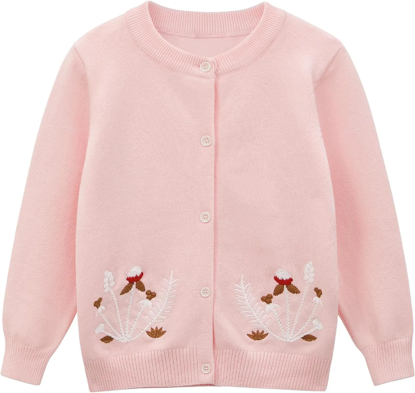Girls' Cardigan Toddler Long Sleeve Sweater School Uniforms Sweater Button Up Knit Jacket Outwear