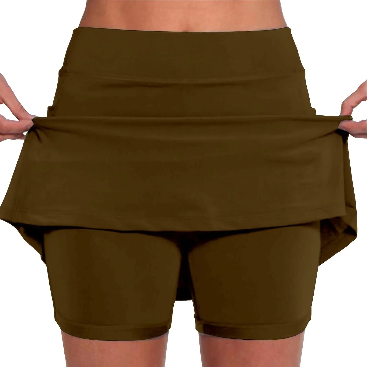 Golf Skirts for Women 18 inch Short Black Short Skirt for Women with Slit Volleyball Spandex Shorts Women high Waisted