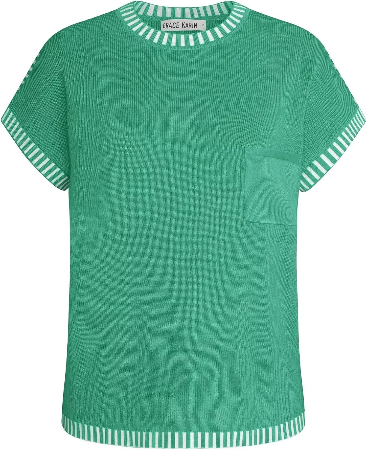 GRACE KARIN Womens Cap Sleeve Sweater Vest Crewneck Knit Casual Sweater Trendy 2025 Y2K Summer Shirt Tops