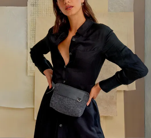 Graf Lantz - Bedford Merino Wool Felt Belt Bag in Charcoal