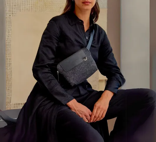 Graf Lantz - Bedford Merino Wool Felt Belt Bag in Charcoal