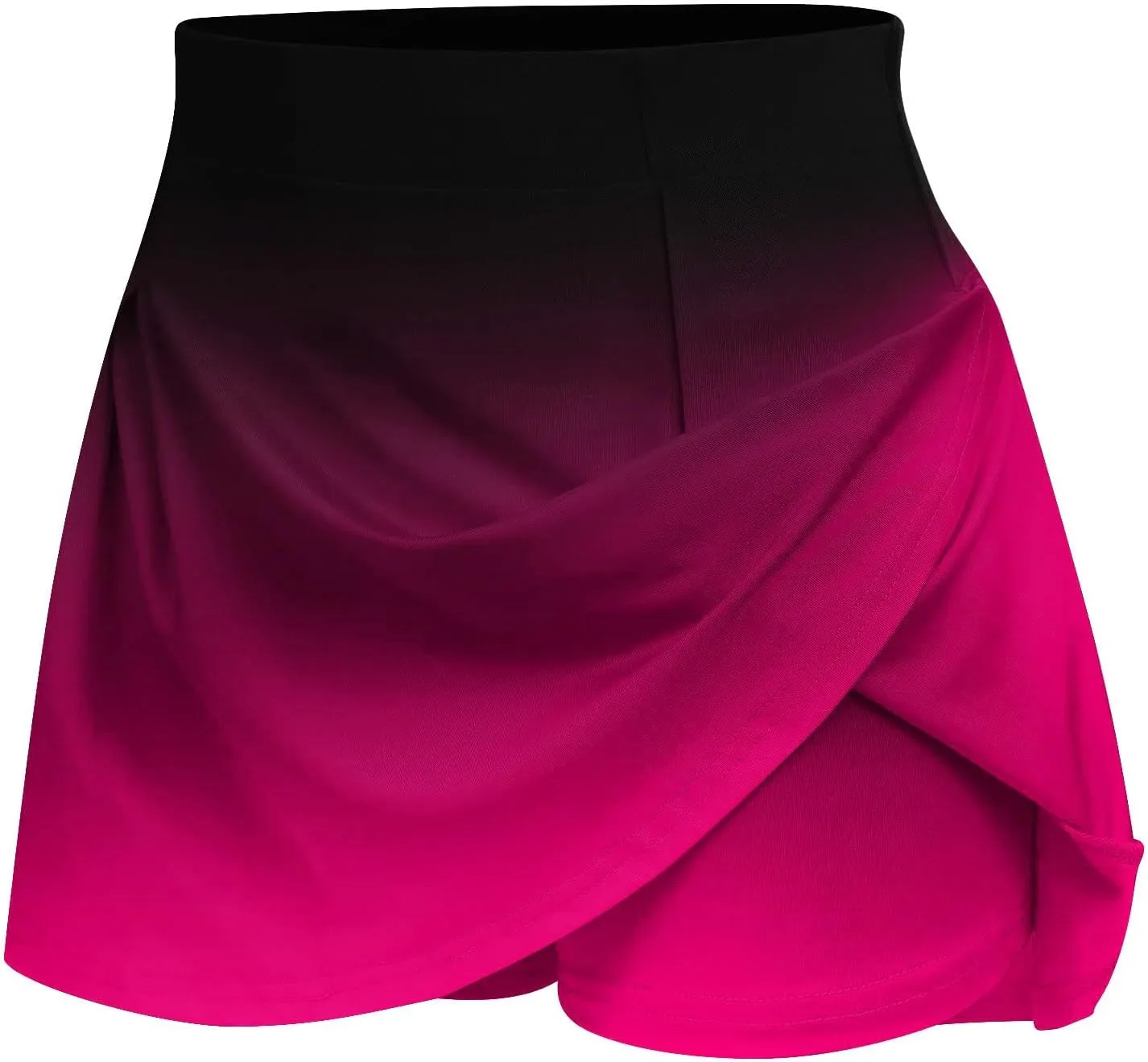 HGps8w Women's Tennis Skirt with Built-in Shorts Stretchy High Waisted Gradient Flowy Athletic Running Golf Skorts Skirts