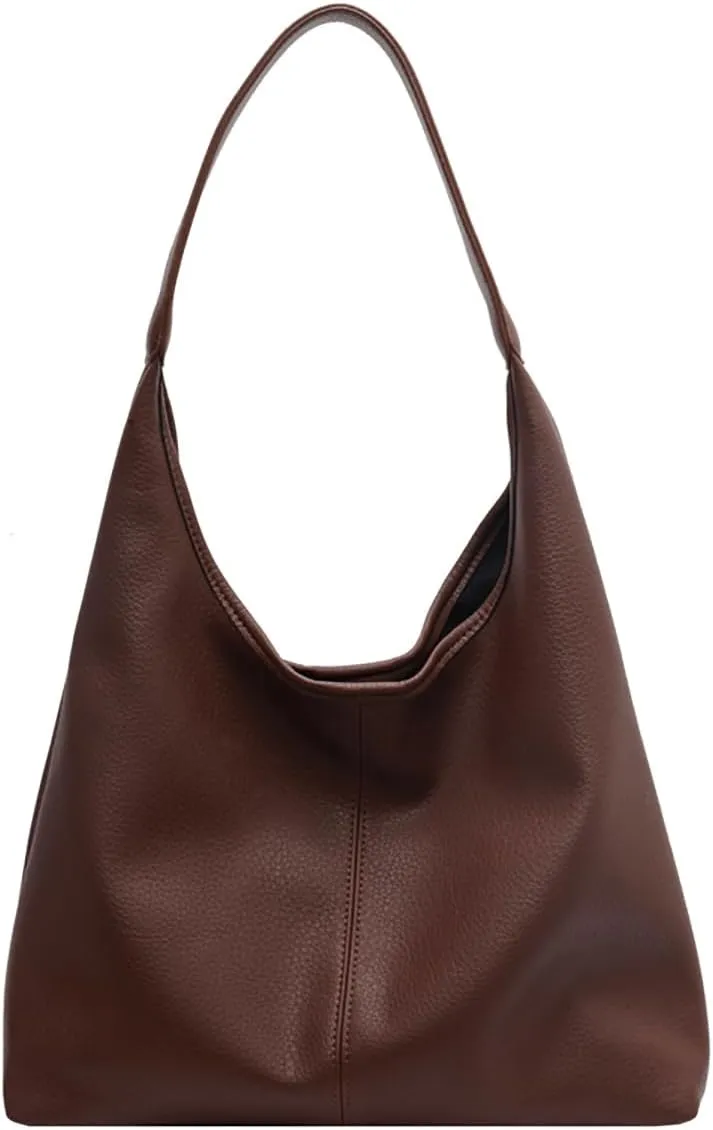 Hobo Bags for Women Slouchy Tote Bag Soft Casual PU Leather Shoulder Purses 2pcs Work Everyday Handbags