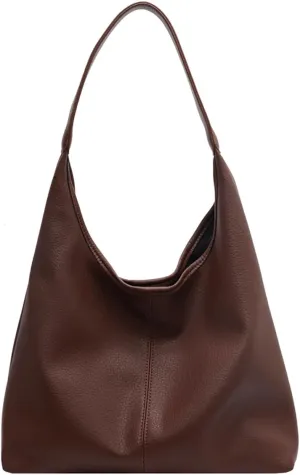 Hobo Bags for Women Slouchy Tote Bag Soft Casual PU Leather Shoulder Purses 2pcs Work Everyday Handbags