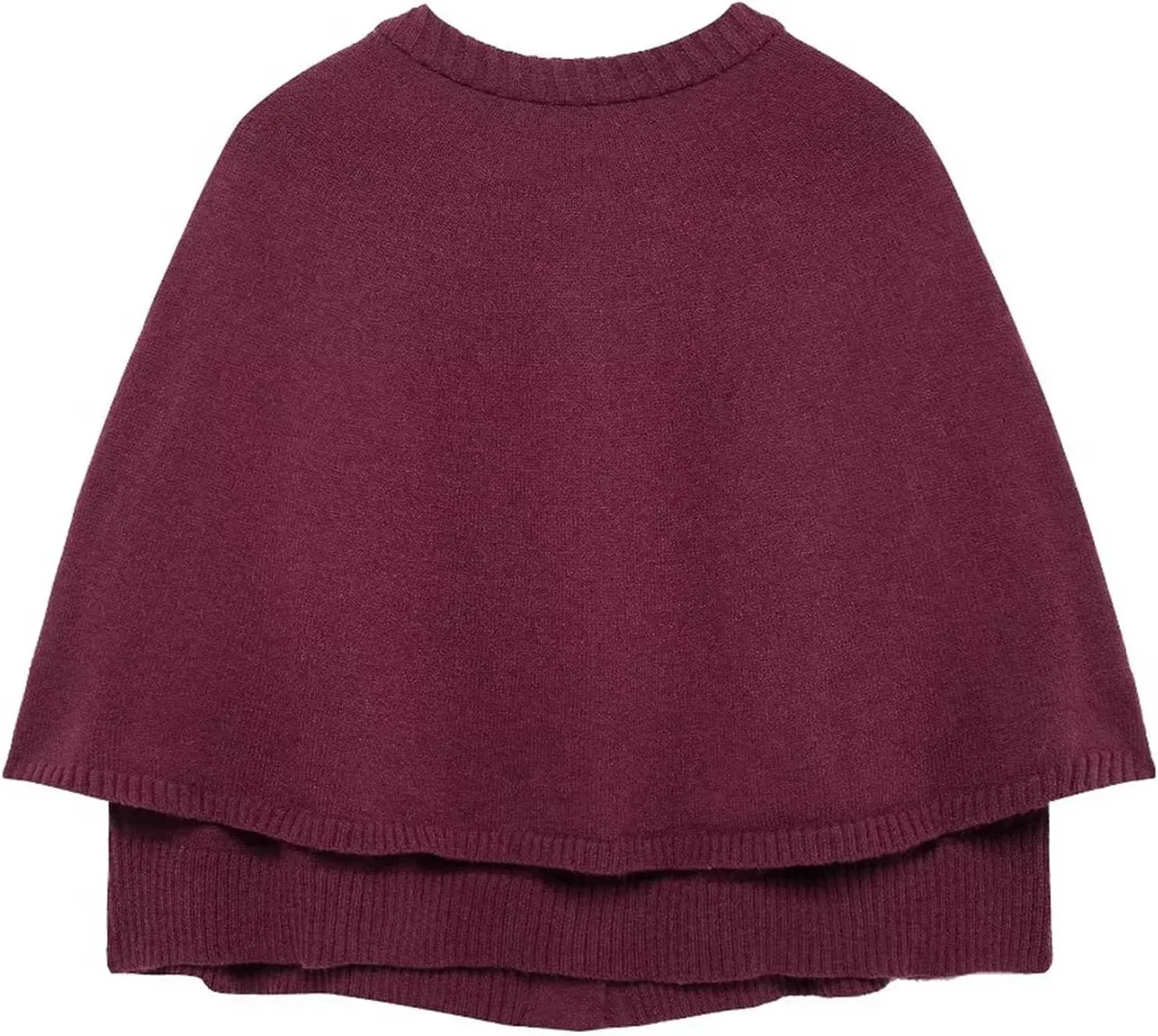 HOULENGS Women's Round Neck Knitted Shawl Cardigan Sweater Half Sleeve Button Cropped Cape Sweater Coat