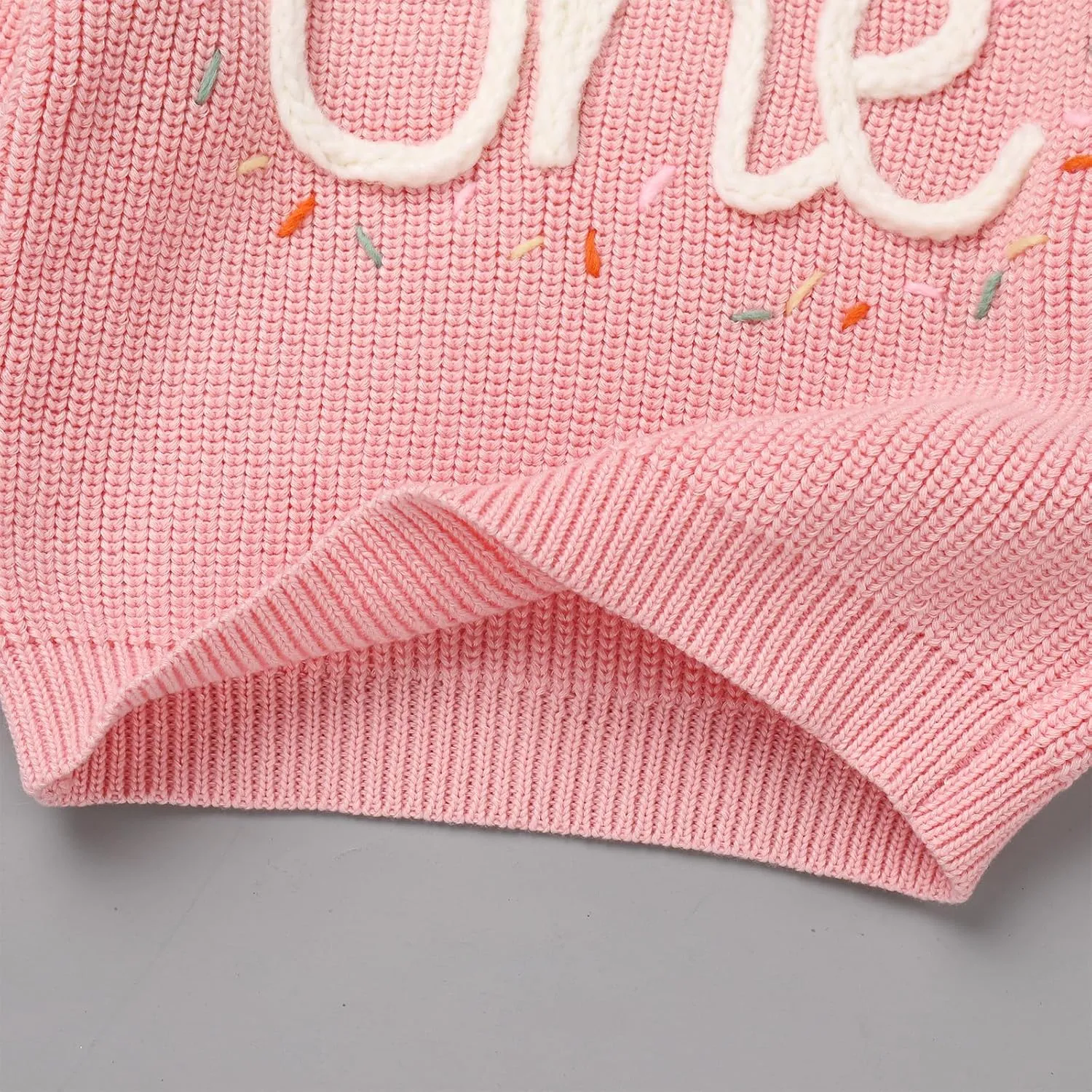 IDOPIP Toddler Baby Girls First Birthday Outfit Boho Embroidery One Sweater Top Knit Pullover Sweatshirt Fall Winter Clothes