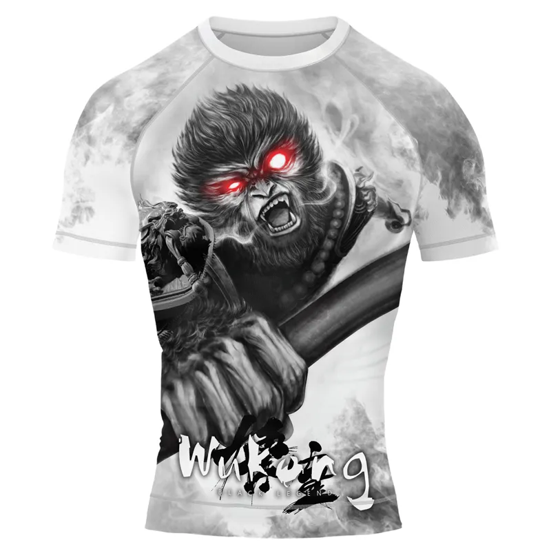 Inferno Gaze Monkey King Men's Short Sleeve Rash Guard
