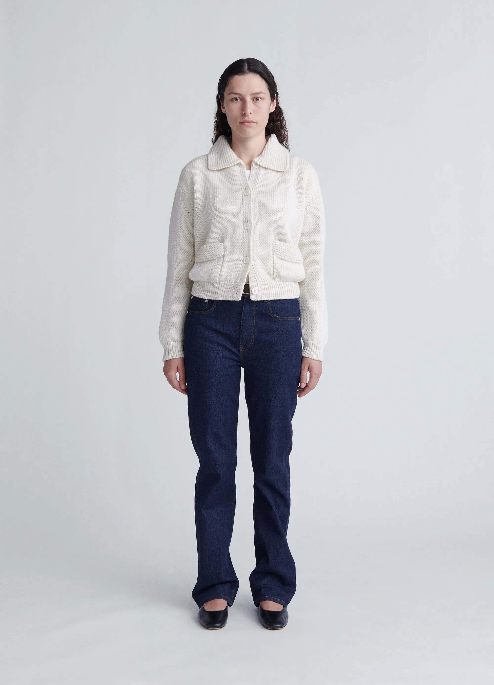 Inish Collared Pocket Jacket in Ecru