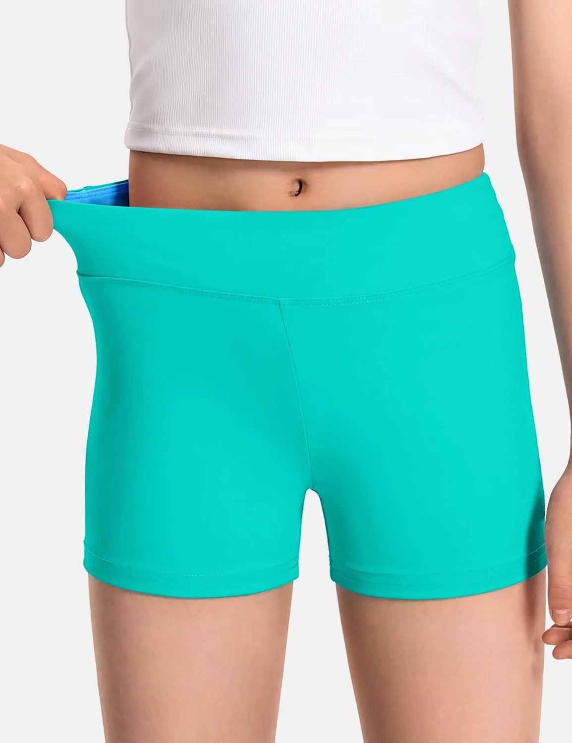 JOCMIC 3 Pack Girls Athletic Shorts Dance Gymnastics Yoga Running for Kids 4-12 Years