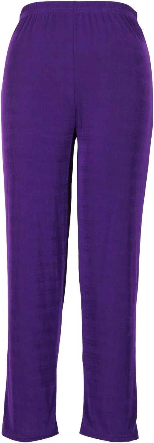 Jostar Women's Elastic Waist Pants  Plus Size Pull On Stretch Basic Soft Casual Trouser