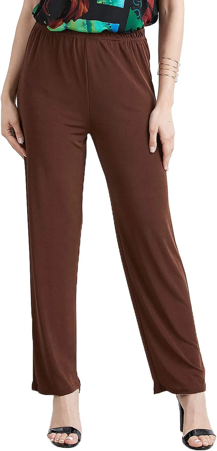 Jostar Women's Elastic Waist Pants  Plus Size Pull On Stretch Basic Soft Casual Trouser