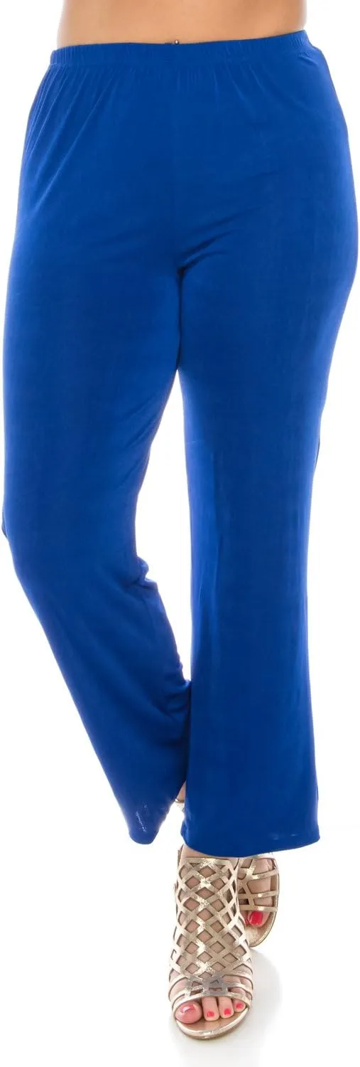 Jostar Women's Elastic Waist Pants  Plus Size Pull On Stretch Basic Soft Casual Trouser
