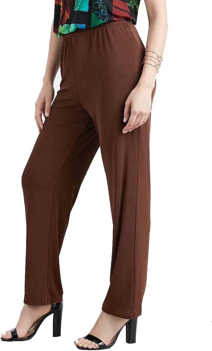 Jostar Women's Elastic Waist Pants  Pull On Stretch Basic Soft Casual Trouser