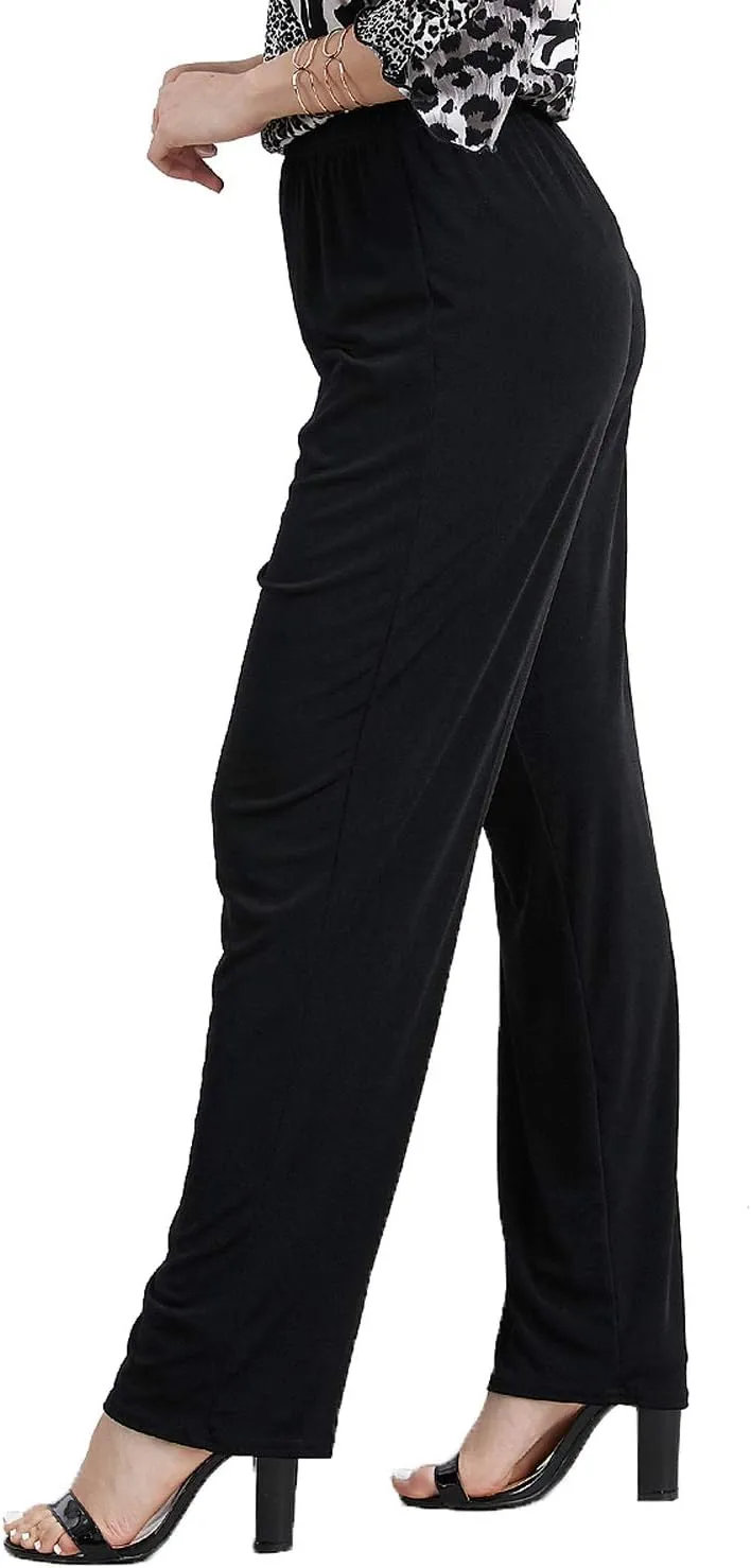 Jostar Women's Elastic Waist Pants  Pull On Stretch Basic Soft Casual Trouser