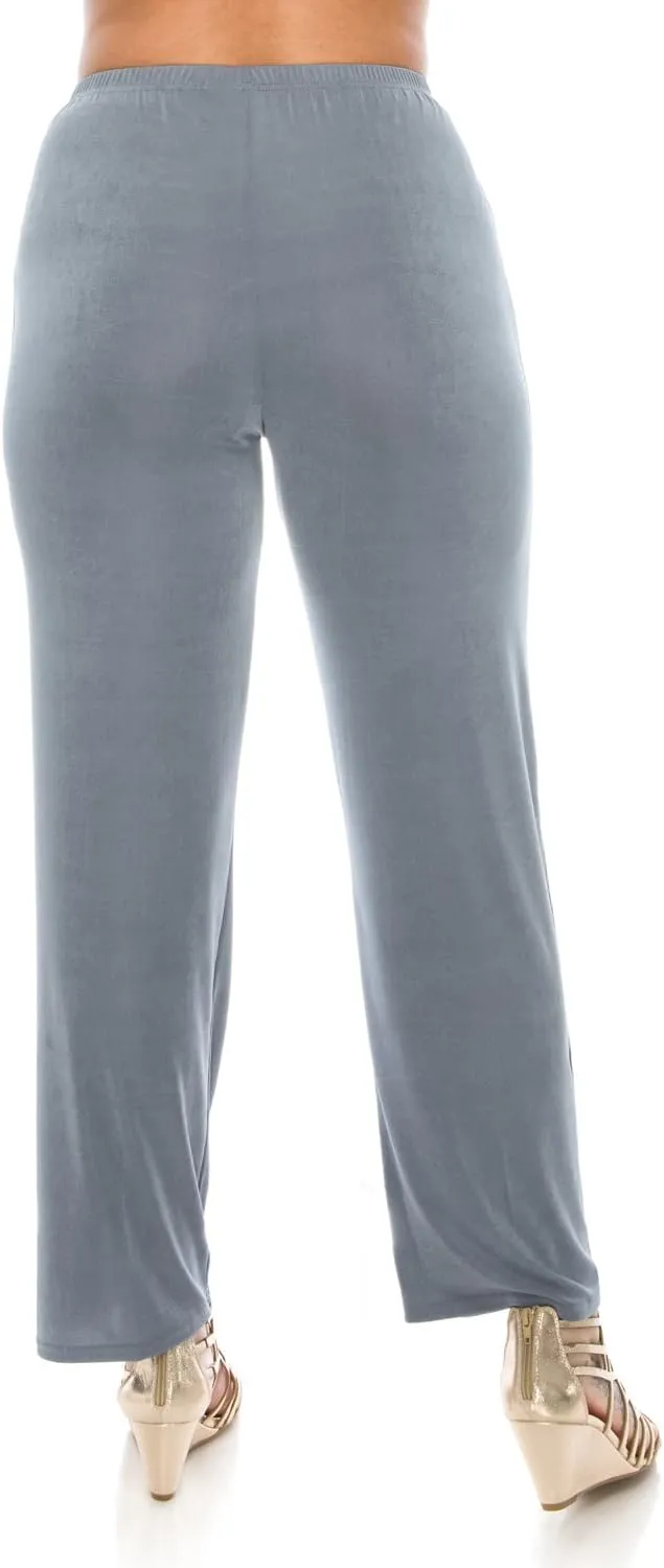 Jostar Women's Elastic Waist Pants  Pull On Stretch Basic Soft Casual Trouser