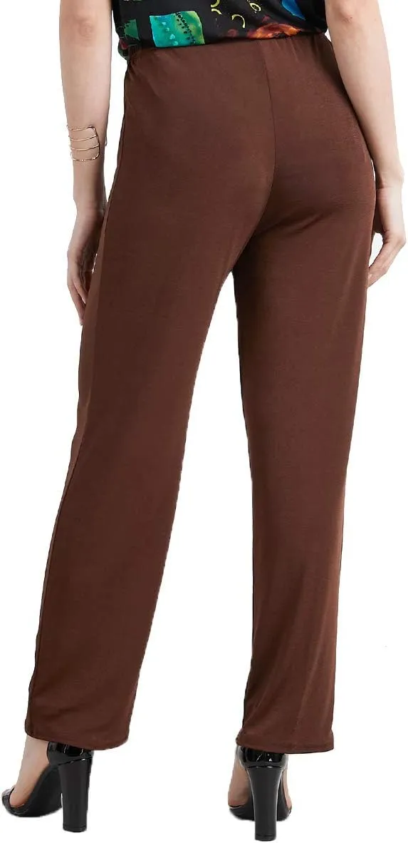 Jostar Women's Elastic Waist Pants  Pull On Stretch Basic Soft Casual Trouser