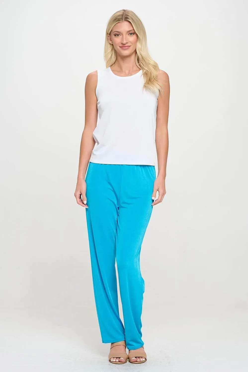 Jostar Women's Elastic Waist Pants  Pull On Stretch Basic Soft Casual Trouser