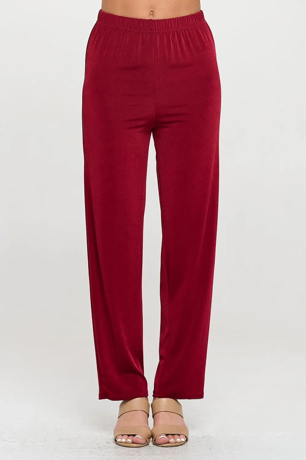 Jostar Women's Elastic Waist Pants  Pull On Stretch Basic Soft Casual Trouser