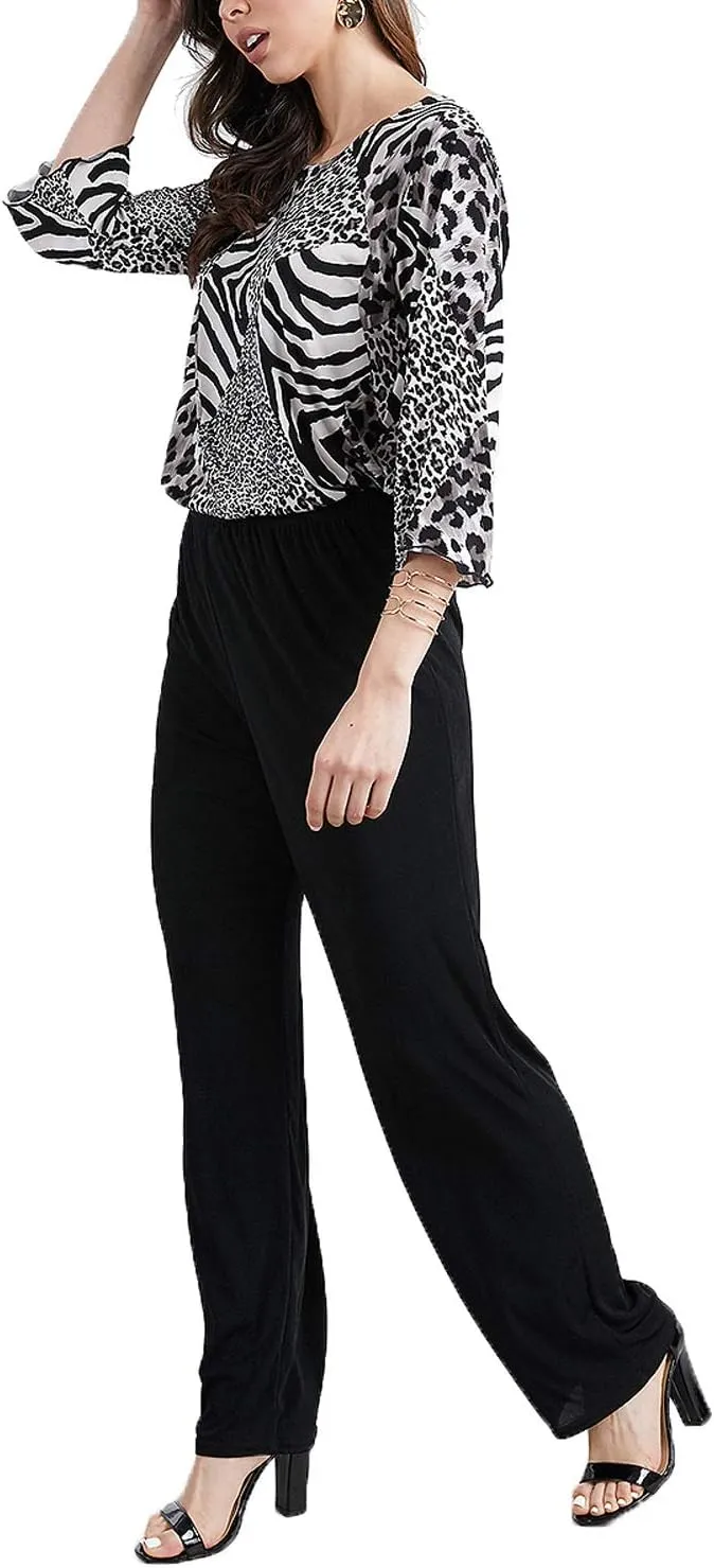 Jostar Women's Elastic Waist Pants  Pull On Stretch Basic Soft Casual Trouser